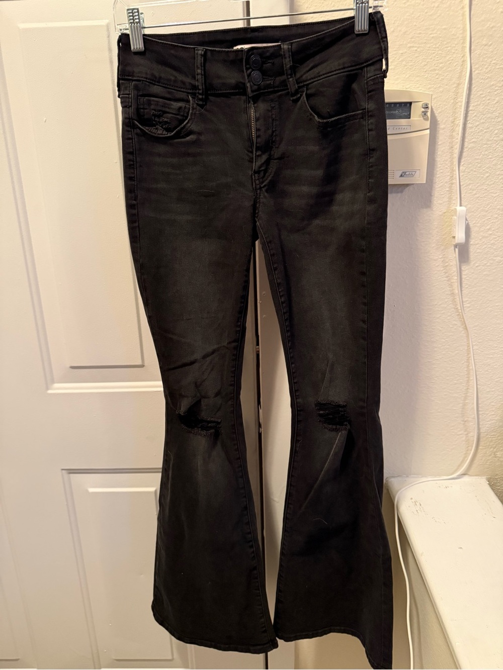 SO Black Flared Distressed Jeans